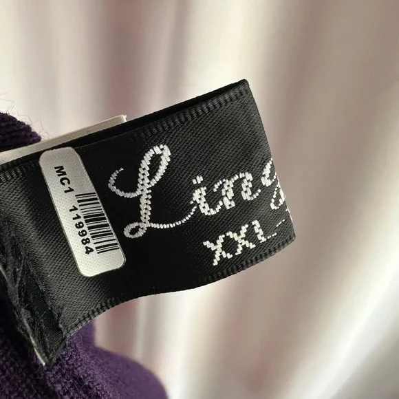 Wool‎ Blend Beaded Embroidered Sequin Open Cardigan Sweater Purple Red Floral - Picture 16 of 17